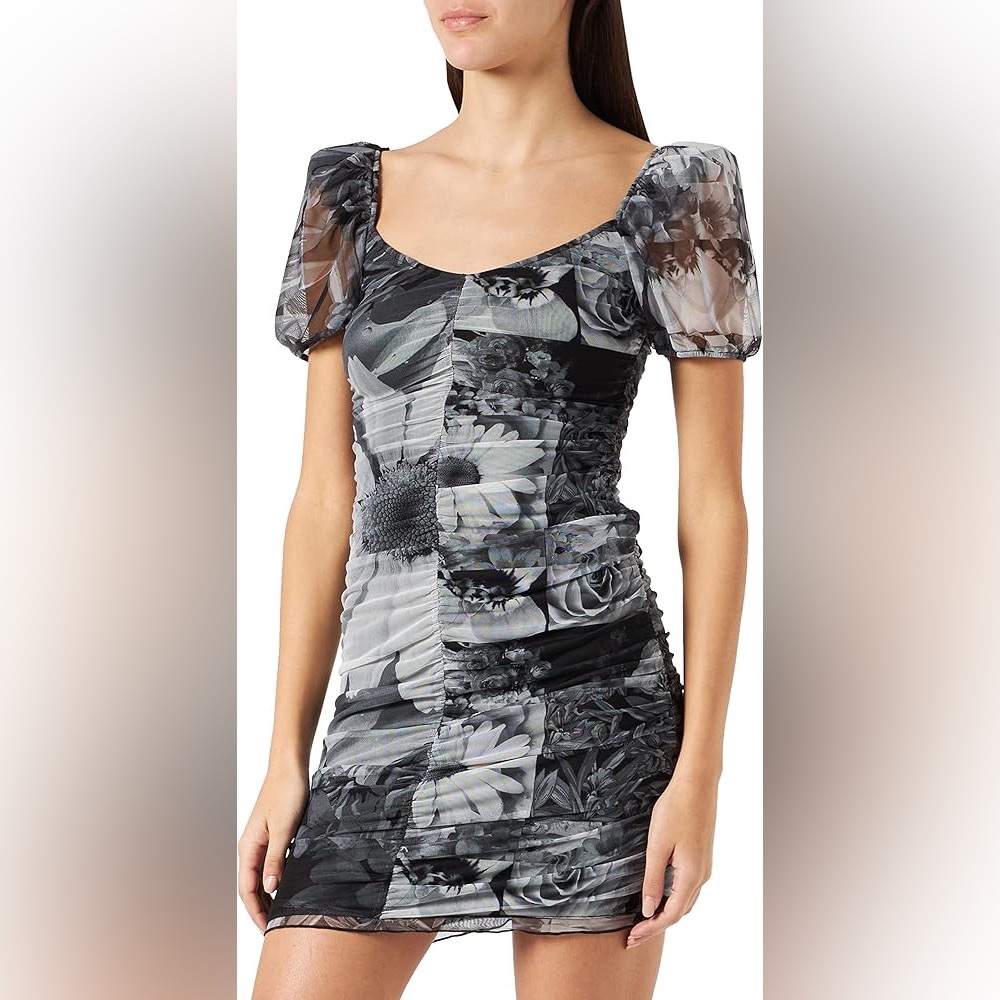 Desigual Floral Ruche Mini Dress!